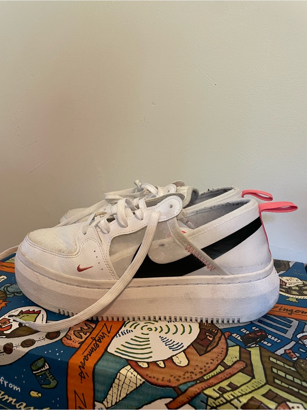 Nike Court Vision Alta TXT Coral Women’s Platform Tennis Shoes Sneakers